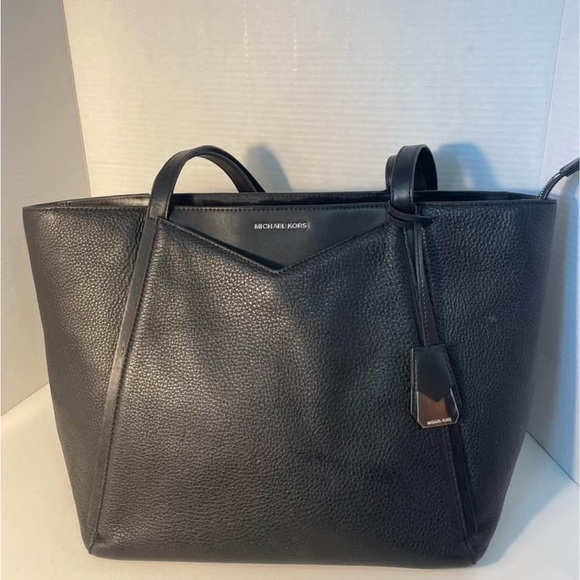 Michael Kors Black Pebbled Leather Tote - Picture 1 of 7